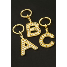 Kocadal Sarı Renkli Taşlı Harf Anahtarlık