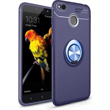 Xiaomi Redmi 4x Uyumlu Cep Telefonu Için Dönebilen Yüzüklü Standlı Silikon Ravel Kapak