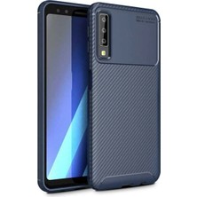Samsung Galaxy A7 2018 Için Uyumlu Kılıf Karbon Tasarımlı Slim Kamera Lensini Korumalı Kapak