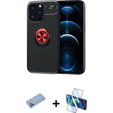İlk El Grup Ieg™ iPhone 13 Pro Max Kılıf Yankı Form Prime - Siyah 3D Antistatik Cam Ekran Koruyucu + Mavi Shine Kamera Lens Koruma Cam