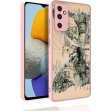 Ahlttiba Samsung Galaxy M23 Için Uyumlu Kılıf Desenli Kamera Korumalı Parlak Nora Kapak
