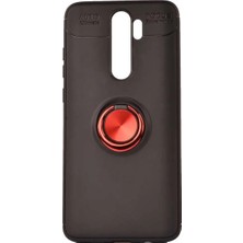 Ahlttiba Xiaomi Redmi Note 8 Pro Uyumlu Cep Telefonu Için Dönebilen Yüzüklü Standlı Silikon Ravel Kapak