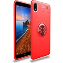 Xiaomi Redmi 7A Uyumlu Cep Telefonu Için Dönebilen Yüzüklü Standlı Silikon Ravel Kapak