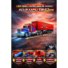 Yıldırım Oyuncak Uzaktan Kumandalı Full Fonksiyonlu 62 cm Işıklı Tır - LED Işıklı Ayrılabilir Dorse Açılır Kapılı Tır