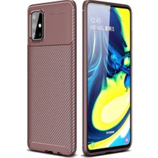 Ahlttiba Samsung Galaxy M31S Cep Telefonu Için Kılıf Karbon Tasarım Negro Kapak
