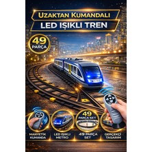 Yıldırım Oyuncak Uzaktan Kumandalı Müzikli LED Işıklı Manyetik Mıknatıslı Birleşim Yerleri 49 Parça 264 cm Tren Seti