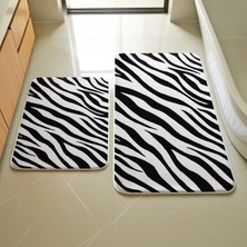 Zebra Desen 2'li Paspas Takımı
