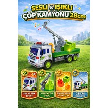 Yıldırım Oyuncak Sesli ve Işıklı Geri Dönüşüm Fonksiyonlu Hareketli Çöp Kamyonu 28 cm Açılabilir Kapılı