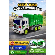 Yıldırım Oyuncak Sesli ve Işıklı Geri Dönüşüm Fonksiyonlu Hareketli Çöp Kamyonu 28 cm Açılabilir Kapılı