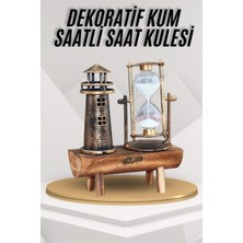 Ny Joy Deniz Feneri Kum Saati Ahşap Görünümlü Vintage Tarz Biblo