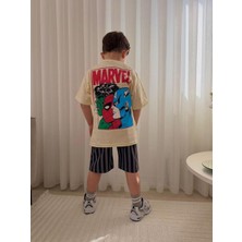 Cg Kids Marvel Örümcek Adam Hulk Kaptan Amerika Iron Man Kaliteli Baskılı Erkek Çocuk Alt Üst Takım