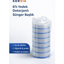 Sorvia Tuvalet Fırçası Uyumlu Yedek Sünger Kartuş 6 Adet