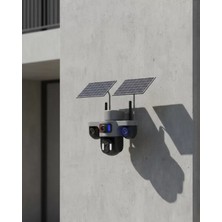 Marsilyan- Çift Solar Panelli 4g Kablosuz Ip Güvenlik Kamerası 9mp ve Hareket Takipli