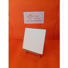 İnci Tuval Başlangıç Masaüstü Şövale Seti 15X15CM Tuval Şövale Boya Fırça