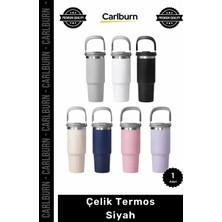 Carlburn Özel Üretim Paslanmaz Isı Korumalı Vakumlu Sızdırmaz 500ML Mat Ergonomik Çelik Termos Siyah -