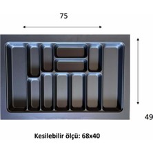 Royaleks Group Eco Lüx Modül Kaşıklık Antrasit 76X49 cm ROYALEKS-ACERO-20357