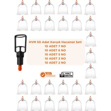 Hvm 50 Adet Karışık Hacamat Kupası ve Hacamat Pompası