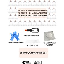 HVM 68 Parça Hacamat Kupası Seti, Hacamat Seti, Hacamat Malzemeleri