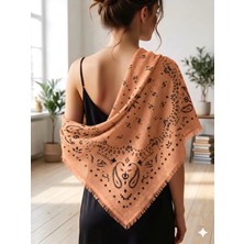 Trend Nexus Etnik Desenli Somon Bohem Şal