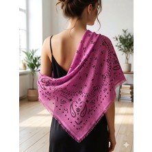 Trend Nexus Etnik Desenli Fuşya Bohem Şal