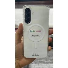 İzel Aksesuar Samsung Galaxy A56 Sert Pc Sararmaz Magsafe Şeffaf  Kılıf