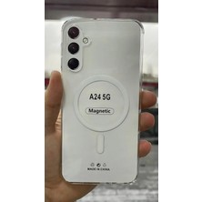 İzel Aksesuar Samsung Galaxy A24 Sert Pc Sararmaz Magsafe Şeffaf  Kılıf