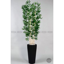 Biçiçek Yapay Bambu Ağacı Yoğun Yapraklı 180 cm 4 Gövdeli