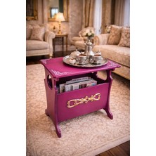 Aslı Sanat Flört Rengi Gazetelikli Sehpa