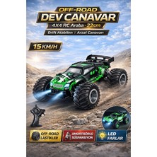 Trendzone Uzaktan Kumandalı Full Fonksiyon Şarjlı LED Işıklı Drift Atan 4x2 15 Km/h Yapan Off Road Araba 22CM