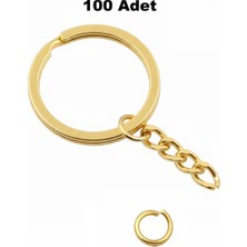 Orhan Çanta 100 Adet Gold Ezme Anahtarlık Halkası C Bağlantı Aparatlı - 2.5 cm Montaj Seti - Modern Makrome Aparatı