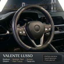 Valente Lusso Alente Lusso Geçmeli Direksiyon Kılıfı Titanium Carbon 38 cm