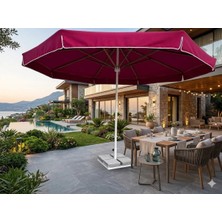 Havalandırmalı 4m2 Kırmızı Renk Bahçe Plaj Teras Cafe Restorant Semşiye (Ayak Hariç )