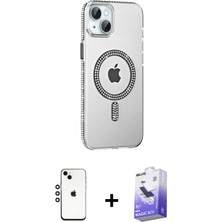 İlk El Grup Ieg™ iPhone 14 Kılıf Yörünge Koleksiyonu - Siyah Bilvis 5in1 5d Magic Hayalet Cam Ekran Koruyucu + Gümüş Shine Kamera Lens