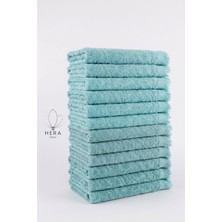 Hera Textile 12 Adet Turkuaz 30X50 cm Pamuklu ve Saçaklı Mutfak Havlusu