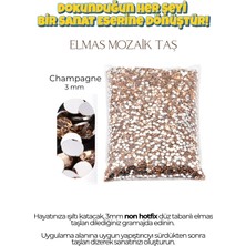 Brextco Store 1000 Adet Elmas Mozaik Taş | 3mm Non-Hotfix Düz Tabanlı Süsleme Taşı/diamond Painting - Champagne