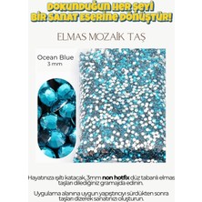 Brextco Store 1000 Adet Elmas Mozaik Taş | 3mm Non-Hotfix Düz Tabanlı Süsleme Taşı/diamond Painting - Ocean Blue