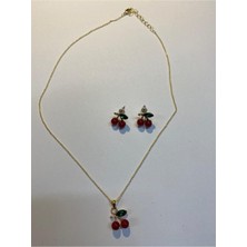 C&On Design Kiraz Kolye Küpe Set