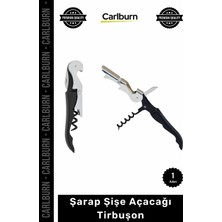 Carlburn Özel Üretim Profesyonel Ergonomik Metal Şık Kaliteli Tasarım Şişe Açacağı Tirbuşon Siyah