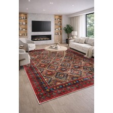 Lioara Home Kırmızı Renk Dijital Baskılı Halı – Modern, Kaymaz Taban, Salon & Oturma Odası Için Halı