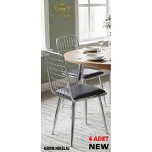 By Hakan Aşkın Borulu Lux 4x Adet Tel Sandalye Salon-Mutfak-Balkon-Çalışma Sandalyesi
