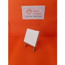 İnci Tuval Başlangıç Masaüstü Şövale Seti 10X10CM Tuval Şövale Boya Fırça