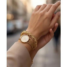 Birtarz Özel Metalik Iplerden Örme , Açılabilir Klipsli Charmlarla Uyumlu Bileklik