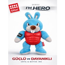 GiGwi I'm Hero Serisi Tpr Dokulu Sesli Tavşan Peluş Köpek Oyuncağı - Ekstra Güçlendirilmiş Gövde
