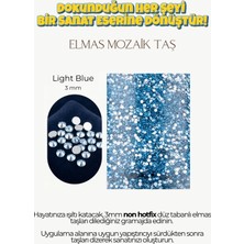 Brextco Store 1000 Adet Elmas Mozaik Taş | 3mm Non-Hotfix Düz Tabanlı Süsleme Taşı/diamond Painting - Light Blue