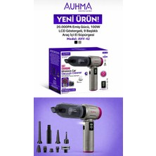 Azurtech Auhma Ahv-42 Kablosuz Araç Süpürgesi 20.000PA 100W LCD Ekranlı 9 Başlıklı El Süpürgesi (Üfleme + Çekim)
