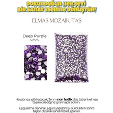 Brextco Store 1000 Adet Elmas Mozaik Taş | 3mm Non-Hotfix Düz Tabanlı Süsleme Taşı/diamond Painting - Deep Purple