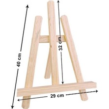 İnci Tuval Elit 3 Ayaklı Kayın Masaüstü Şovale 40CM