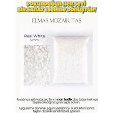 Brextco Store 1000 Adet Elmas Mozaik Taş | 3mm Non-Hotfix Düz Tabanlı Süsleme Taşı/diamond Painting - Real White