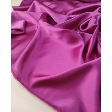 Kumaş Parça Koyu Pembe Renkte Tok Hafif Esnek Saten En: 140CM