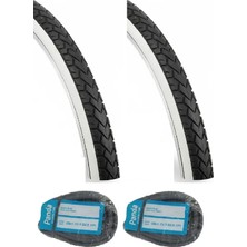 Rfl 26 Jant 26X2.00 (26X2.10) Bisiklet Dış Lastiği D2697 Beyaz Yanak + Panda Iç Lastik Seti x 2 Adet (2026)